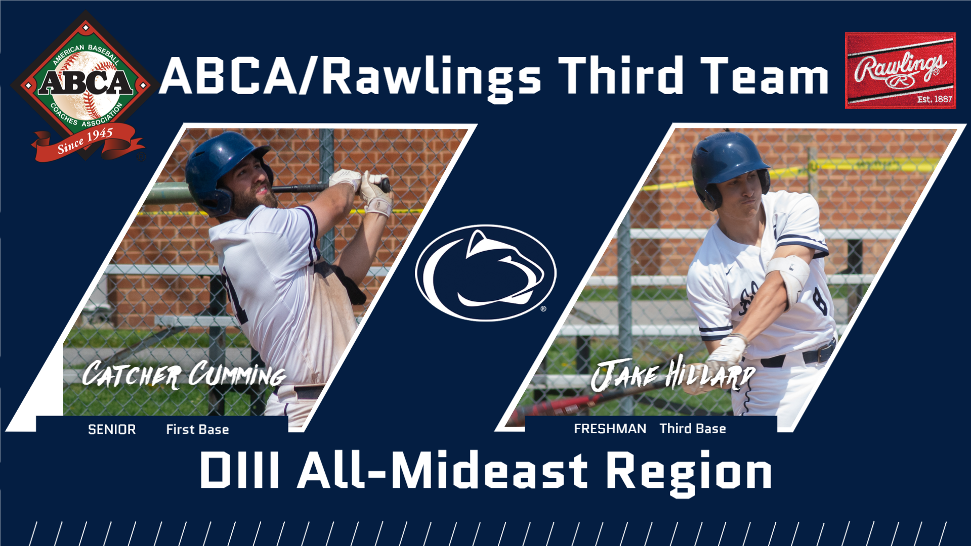 Cumming, Hillard Take Third Team All-Region Honors from ABCA/Rawlings